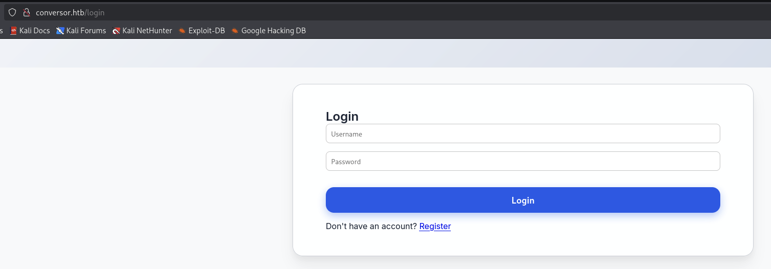 Conversor Website Login