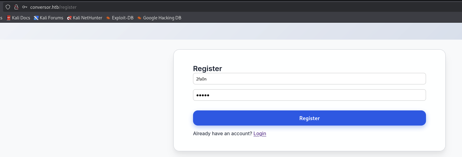 Conversor Website Register