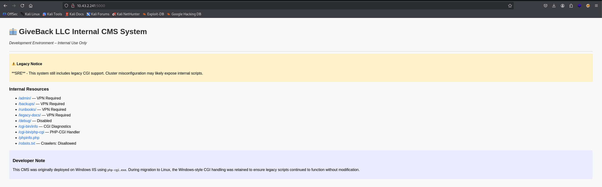 Giveback Website Internal Service