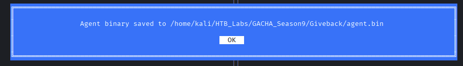 Giveback Website ligolo-mp create agent success