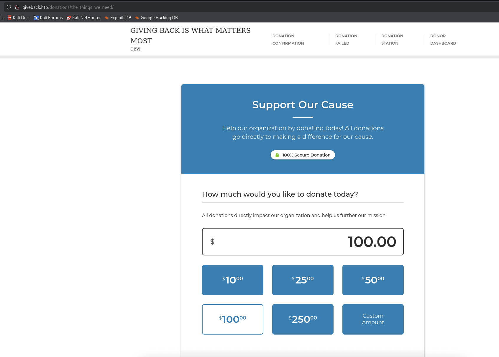 Giveback Website The Things We Need