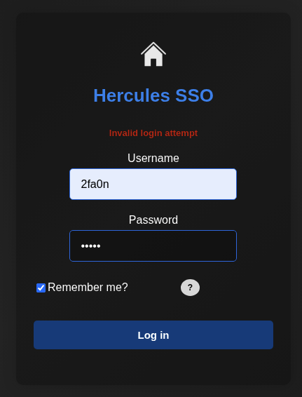 Hercules Website Login Invalid