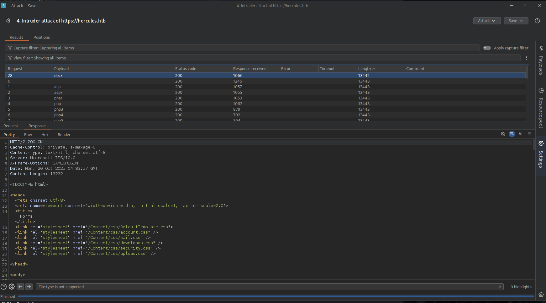 Hercules Website web admin Forms Bruteforce 1