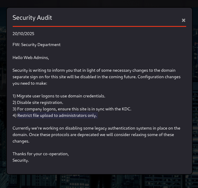 Hercules Website web admin Mail Security Audit